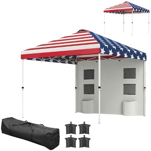 Aghana Digitals 10x10 Pop Up Canopy Tent, UPF50+ Instant Sun Shelter with Sidewall Storage Pockets, - 1 of 4