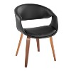LumiSource Set of 2 Curvo Upholstered PU Chair Walnut - 2 of 4