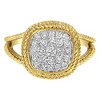 10K Yellow Gold Plated Silver 1/2 Ctw Diamond Cushion Split Shank Cocktail Ring - 4 of 4