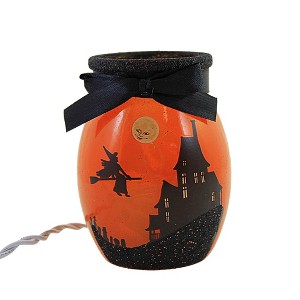 Stony Creek 4.0 Inch Halloween Pre-Lit Small Jar Cat Haunted House Novelty Sculpture Lights - 1 of 4