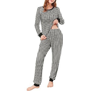 Ekouaer Womens Pajamas Sets Long Sleeve Tops with Jogger Pants Soft Pjs Lounge Set Outfits with Pockets - 1 of 4