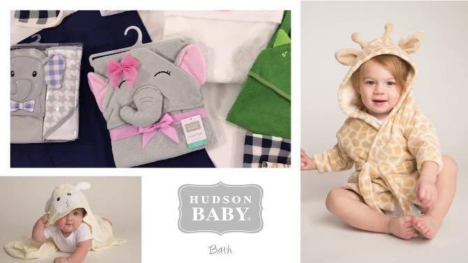 Hudson Baby Infant Plush Sleeping Bag, Sack, Blanket, Gray Elephant, 2 of 4, play video