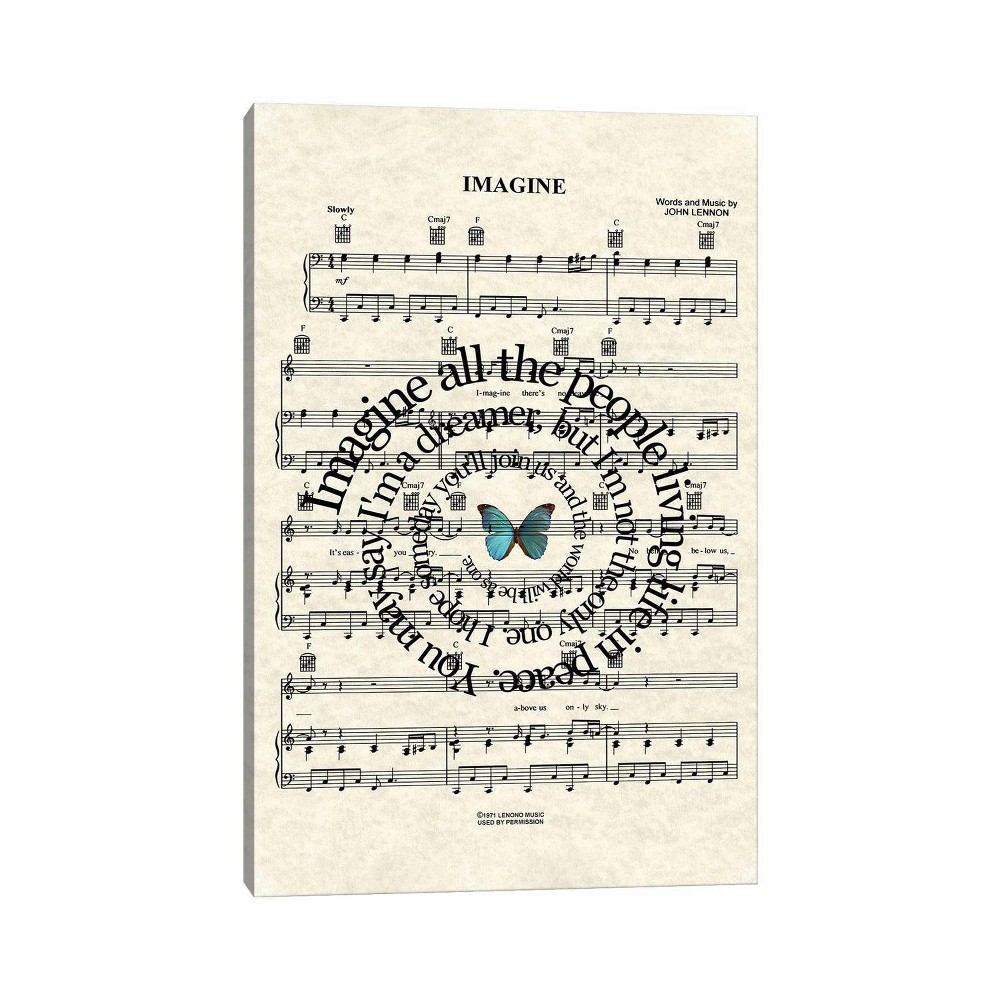 26" x 18" x 1.5" Imagine by WordsAndMusicArt Unframed Wall Canvas - iCanvas