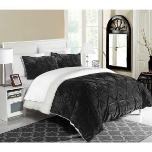3pc King Chiara Comforter Set Black - Chic Home Design