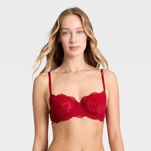 Women's Lace Unlined Straight Neck Balconette Bra - Auden™ - 1 of 4