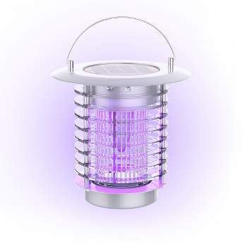 Nature Spring 2-in-1 Portable LED Lantern & Bug Zapper UV Lamp – Silver