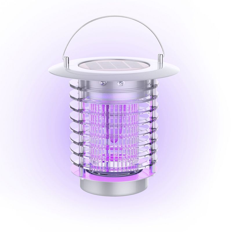 Nature Spring 2-in-1 Portable LED Lantern & Bug Zapper UV Lamp – Silver, 1 of 9