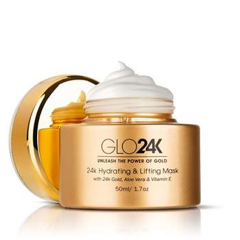GLO24K Hydrating and Lifting Mask with 24k Gold, Aloe Vera, Peptides, & Vitamins For Hydration Boost and Lifting Effect  - Made In The USA