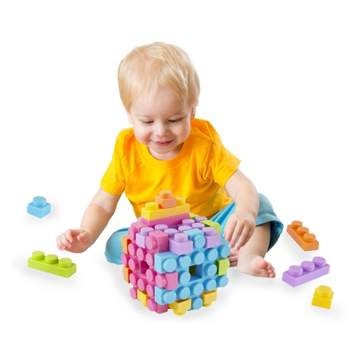 UNiPLAY Waffle Soft Blocks — Cube Puzzle Play for Cognitive and Sensory Development in Early Learning Education, Ages 3 Months and Up (6pc Set)