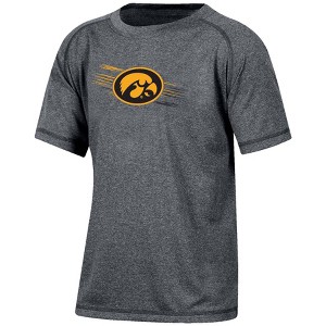 NCAA Iowa Hawkeyes Boys' Gray Poly T-Shirt - 1 of 3
