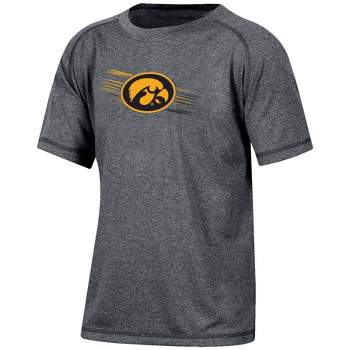 NCAA Iowa Hawkeyes Boys' Gray Poly T-Shirt