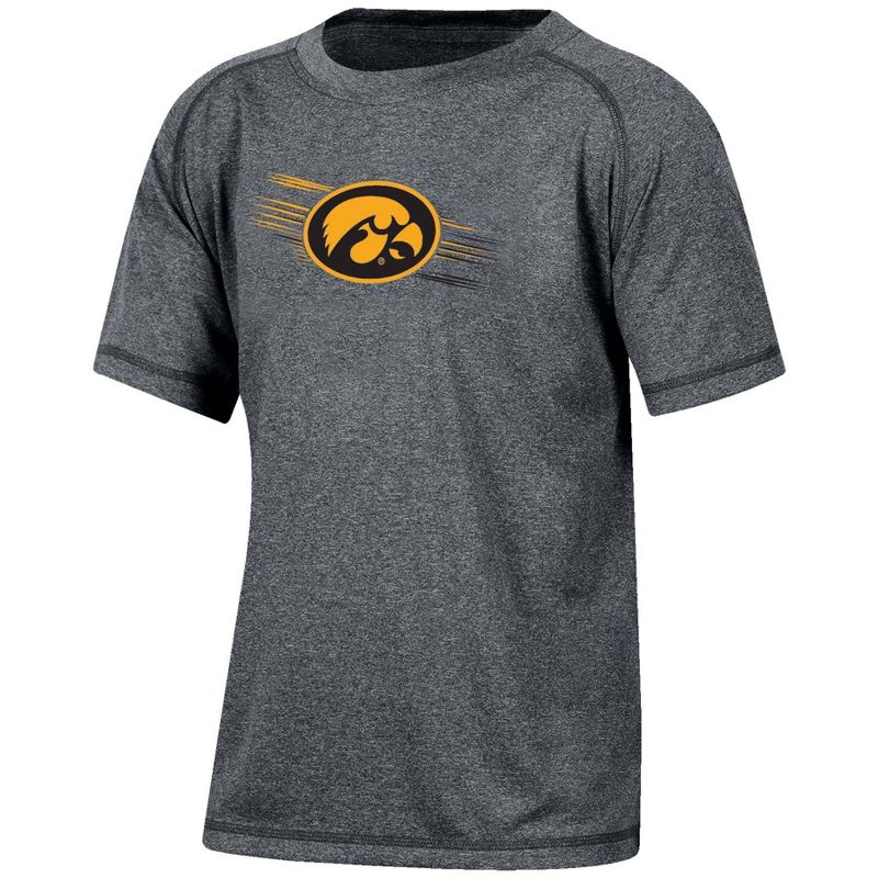 NCAA Iowa Hawkeyes Boys&#39; Gray Poly T-Shirt, 1 of 4