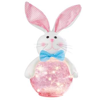 Collections Etc LED Lighted Easter Bunny Tabletop Decoration 5.75 X 5.75 X 14
