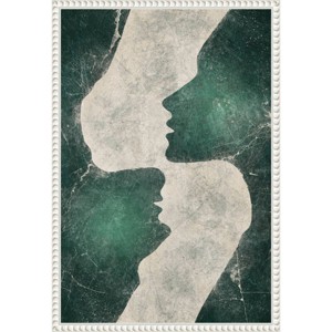 16"x23" Emerald Love by Ema Paraschiv Framed Canvas Wall Art Print White - Amanti Art: Modern Decor, Abstract Design - 1 of 4