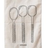 Storied Home Mango Wood Spoons with Bamboo and Leather Wrapped Handles, Set of 3 in Printed Drawstring Bag - 4 of 4