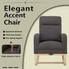 Modern Accent Rocking Recliner Armchair With Wood Legs,Teddy Fabric High Backrest Nursery Rocking Chair With Side Pocket And Leg Rest-Cuddlewood - 3 of 4