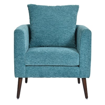 GDFStudio Hihat Modern Rubberwood Accent Chair with Waist Pillow