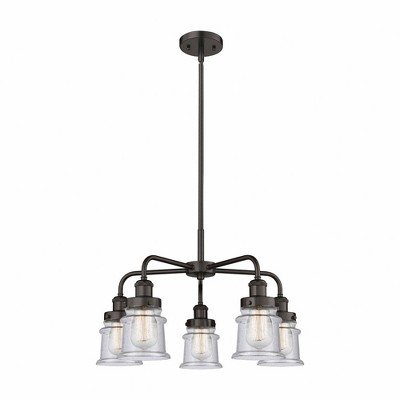 Canton - 5 Light Stem Hung Chandelier In Industrial Style-14.5 Inches Tall and 23.25 Inches Wide