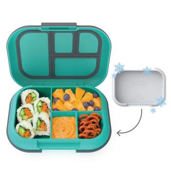 Bentgo Kids' Chill Lunch Box, Bento-Style Solution, 4 Compartments & Removable Ice Pack - Electric Aqua