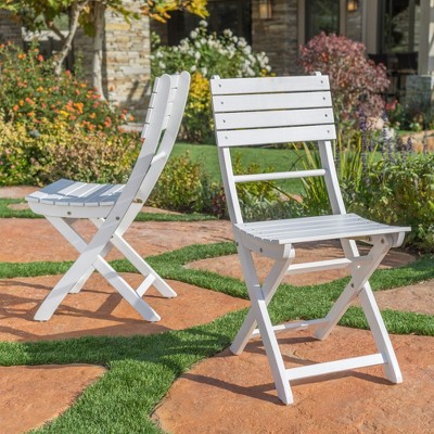 Maggift Patio Modern Accent Chairs, Outdoor Conversation Chairs, with Leisure Used, for Backyard, Garden, White, 15.75"*20.5"*33.75"