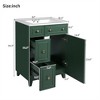 OUTSUPPLY Bathroom Vanity with Ceramic Sink, 2 Drawers & Storage Cabinet, Easy Assembly - 2 of 4