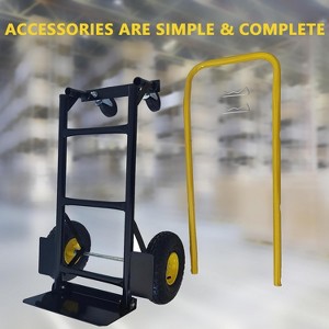 2-In-1 Hand Truck & Platform Cart | Non-Marking Wheels + 3-Height Adjustable Handle for Industrial/Logistics/Luggage - 1 of 4