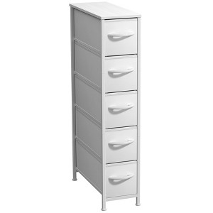 Sorbus 5 Drawers Narrow Dresser with Steel Frame, Wood Top & Easy Pull Fabric Bins for Small Spaces, Closets, Bedrooms, Bathrooms & Laundry - 1 of 4