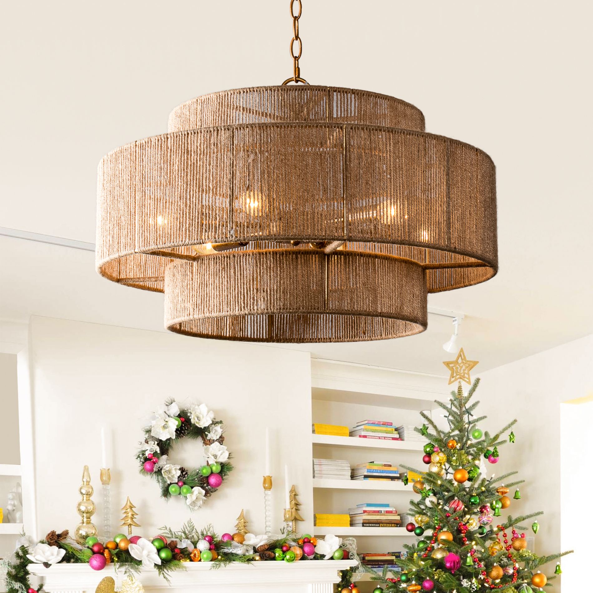 Parrot Uncle 23.6" Farmhouse Gold Chandeliers Adjustable Ceiling Light