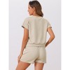 cheibear Women's Short Sleeve Tops and Shorts with Pockets Lounge Pajama Sets - 4 of 4