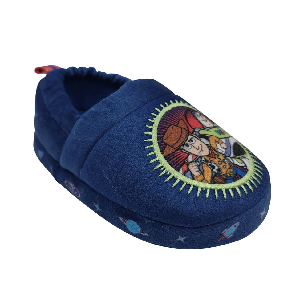 Toddler Boys' Toy Story Moccasin Slippers - Blue 9T-10T