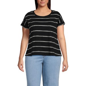 Lands' End Women's Short Sleeve Slub Boxy Crew T-Shirt - 1 of 3
