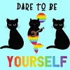 Adult Design By Humans Dare To Be Yourself Pride Cat Mermaid By Avocato Racerback Tank Top - 2 of 2