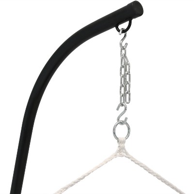 Navy Blue Tufted Victorian Hanging Hammock Chair with Stand