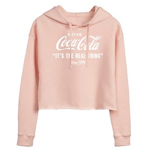 Women's - Coca-Cola - It's The Real Thing Cropped Graphic Hoodie - 1 of 3