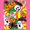 Women's Design By Humans Halloween Spooky Candies Party By BluedarkArt Racerback Tank Top - 2 of 3