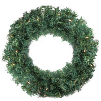 Northlight 24" Prelit LED Cedar Pine Artificial Christmas Wreath - Warm Clear Lights