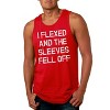 Mens I Flexed and the Sleeves Fell Off Tank Top Funny Sleeveless Gym Workout Shirt - Crazy Dog Men's Tank Top - 2 of 4