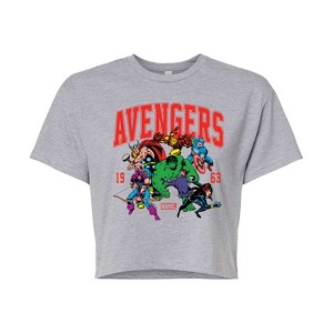 Women's - Marvel - Avengers Collegiate Cropped Graphic T-Shirt - 1 of 4