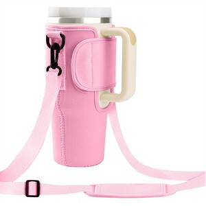 BABYYER Water Bottle Carrier Bag Fits 40 Oz Tumbler with Handle, Bottle Bag with Adjustable Shoulder Strap, Neoprene Bottle Holder - 1 of 4