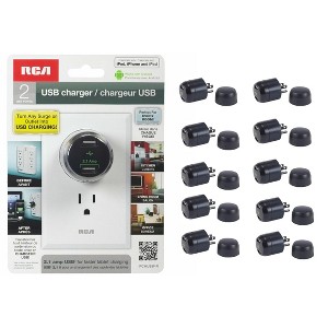 RCA USB Home and Travel Dual Port Charger 2.1Amp (PCHUSB4R) 10 PACK - 1 of 3