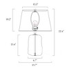 LNC Flabellum 22.4-in Modern Bedside/Standard Table Lamps,Polished Gold and Clear Ripple Glass with Fabric Shade - 3 of 4