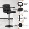 PAGED Modern Bar Stools Set of 2, Height Adjustable Bar Chairs with Arms, Waterproof Dining Chairs for Kitchen Island - 3 of 4
