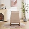 CAVINAS 27.2"W Upholstered Rocking Chair with Wingback Design and Side Pockets, Soft Polyester Nursery Glider Chair with Rubber Wooden Legs - 2 of 4