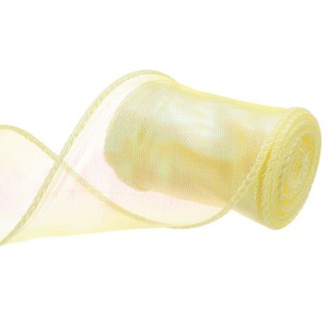 Unique Bargains Gift Wrapping Wide Sheer Wired Pastel Shimmer Iridescent Chiffon Ribbons 1 Pc - 1 of 4