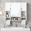 Grungis Wall Mounted Bathroom Storage Cabinet,35'' x28'' Medicine Cabinet with Mirror and Towels Bar,Storage Cabinet for Bathroom - 2 of 4