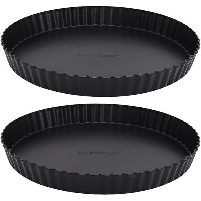 NutriChef 2-Piece Nonstick Round Tart Baking Pans with Removable Bottoms