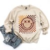 Simply Sage Market S.W.Smiley Fall Checkered Smiley Sweatshirt - 3 of 4