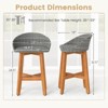 Costway Outdoor Faux Rattan Bar Chairs Set of 2/4 Solid Acacia Wood Bar Stools for Porch Brown/Gray - 2 of 4