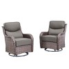 Outdoor Swivel Rocker Chair with 6 Inch Thick Cushion 2 in 1 Porch Glider Swivel Chair - Wicker Patio Furniture Patio Swivel Glider Seating - 2 of 4