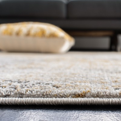 Abstract Swirls Grey/Beige Square Synthetic Easy-Care Rug